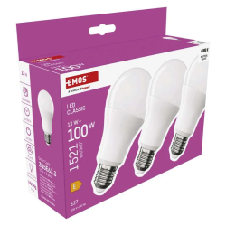 Emos Classic A60 13W E27 1521lm neutrálna biela 3ks