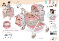 DeCuevas DeCuevas 86048 Môj prvý kočík pre bábiky s batôžkom a doplnkami SWEET 2022 - 56 cm
