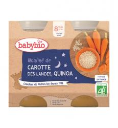 3x BABYBIO Večerné menu mrkvové Mouliné a quinoa 2x 200 g
