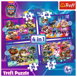 Trefl Trefl Puzzle 4v1 - Hrdinovia zachraňujú / Viacom PAW PATROL: THE MIGHTY MOVIE 2023
