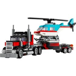 LEGO LEGO® Creator 3 v 1 31146 Nákladiak s plochou korbou a helikoptérou