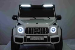 BENEO Mercedes-Benz G63 AMG 4x42 Dvojmiestne 12V, biele, MP3 Prehrávač s USB/AUX vstupom, Pohon 4x4,