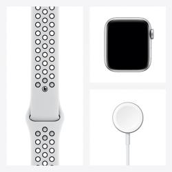 Apple Watch Nike SE GPS, 40mm Silver Aluminium Case with Pure Platinum/Black Nike Sport Band - Regul