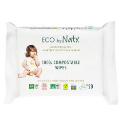 3x ECO BY NATY Sensitive Eco Vlhčené obrúsky cestovné neparfumované 20 ks