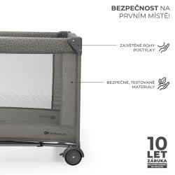 KINDERKRAFT Postieľka cestovná Joy 2 Dark grey