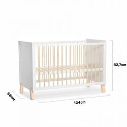 KINDERKRAFT SELECT Postieľka drevená so zábranou Nico White, Premium