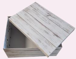 Úložná krabica MAXI WOOD WHITE 51x37x24cm