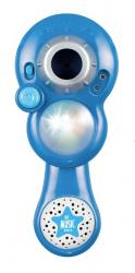 Teddies Mikrofón karaoke modrý plast na batérie so svetlom so zvukom