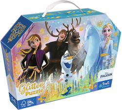 Trefl Trefl Puzzle 70 glitter v kufríku - Disney Frozen