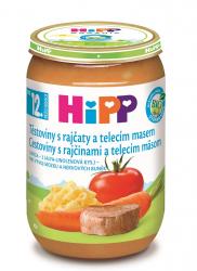 HiPP BIO Cestoviny s rajčinami a teľacím mäsom od 12. mesiaca, 220 g