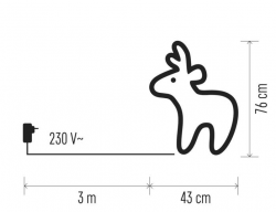 Emos Vianočná dekorácia LED 3D sob s časovačom 80LED