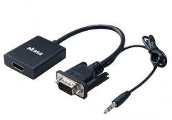 Akasa VGA na HDMI s audio káblom