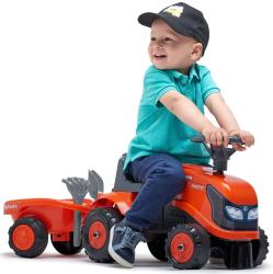 Falk FALK 260C Baby Kubota ride-on traktor s prívesom, hrable & lopata