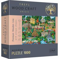Trefl Trefl Drevené puzzle 1000 - Francúzsko - slávne miesta