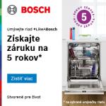 Získajte záruku na 5 rokov na vybrané umývačky riadu Bosch